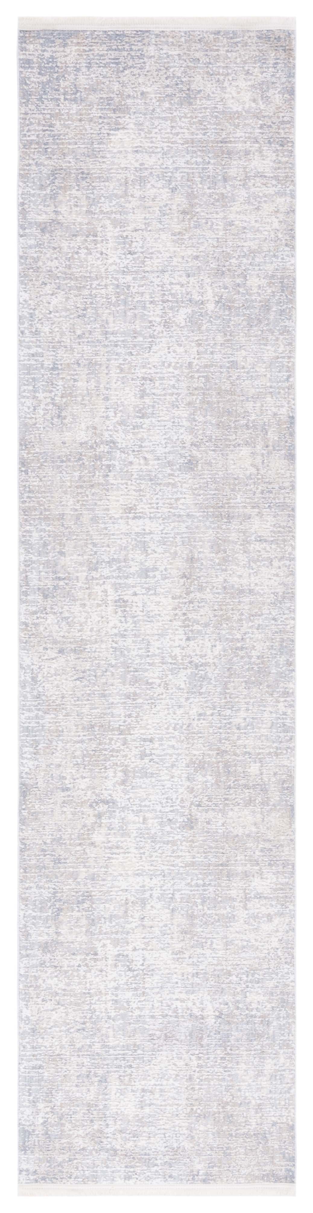 Marmara Gray and Beige Viscose Runner Rug, 2' x 8'