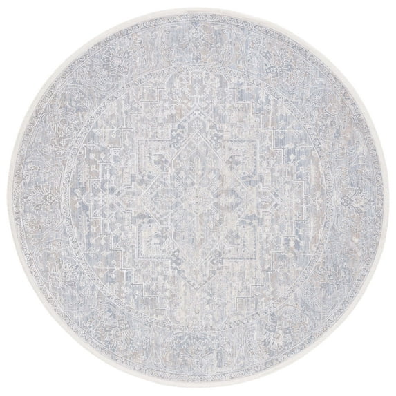 SAFAVIEH Marmara Bristol Oriental Area Rug, Beige/Grey Blue, 6'7" x 6'7" Round