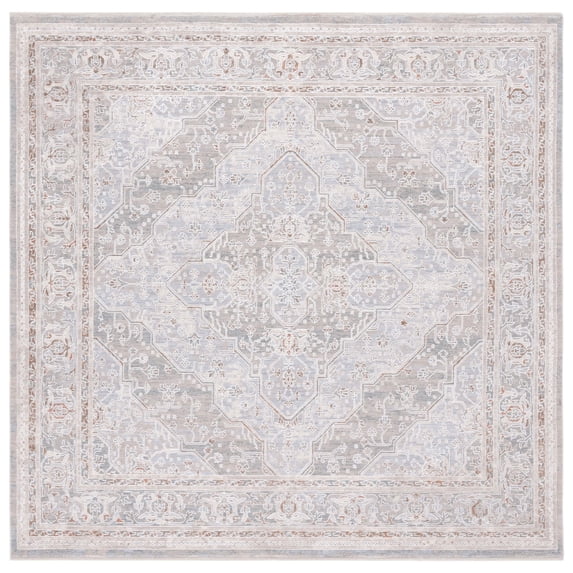 SAFAVIEH Marmara Frances Oriental Area Rug, Beige/Blue Rust, 6'7" x 6'7" Square