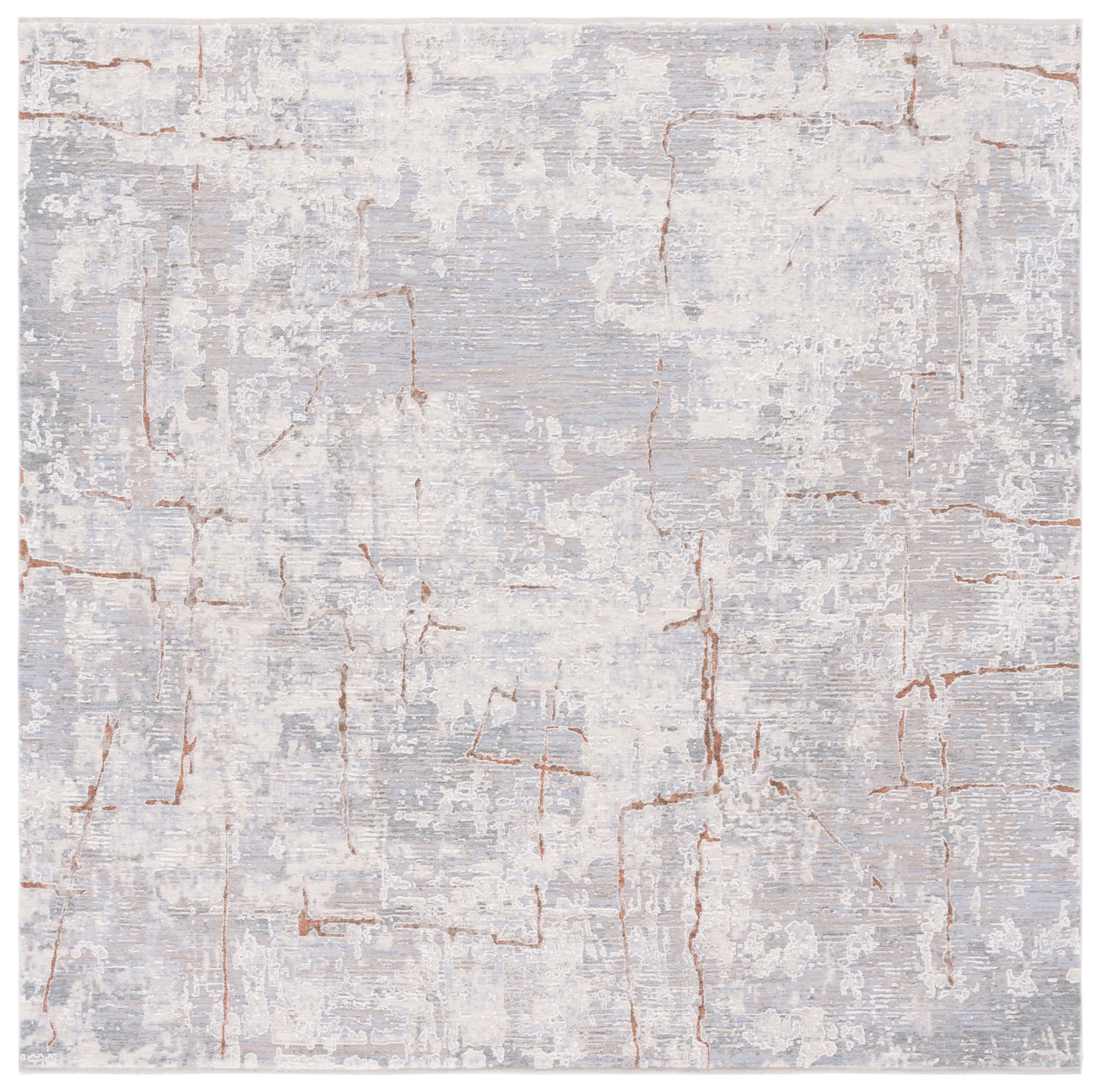 Handmade Blue Square Viscose Rug, 6'7" x 6'7"