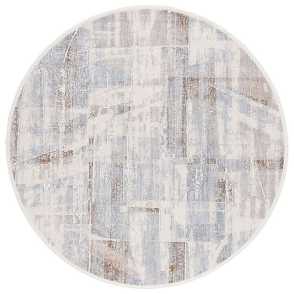 SAFAVIEH Marmara Keila Abstract Area Rug, Beige/Blue Rust, 6'7" x 6'7" Round