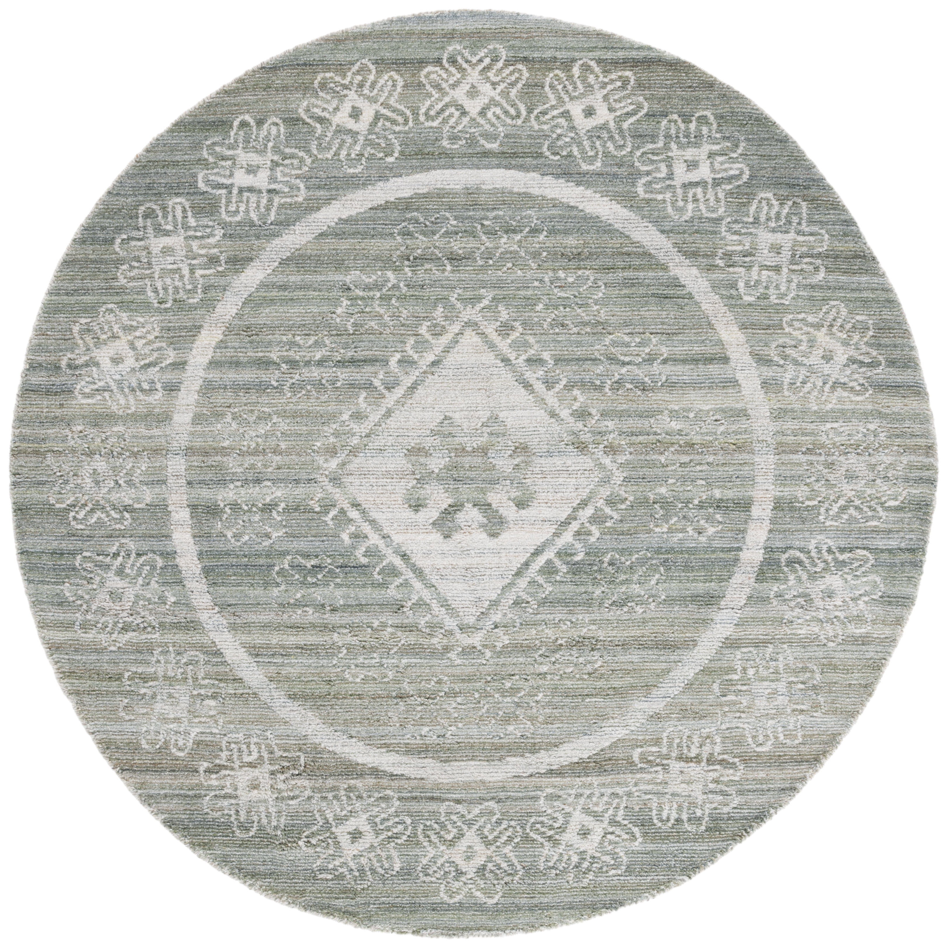 SAFAVIEH Marquee Alton Medallion Area Rug, Green/Sage, 6' x 6' Round