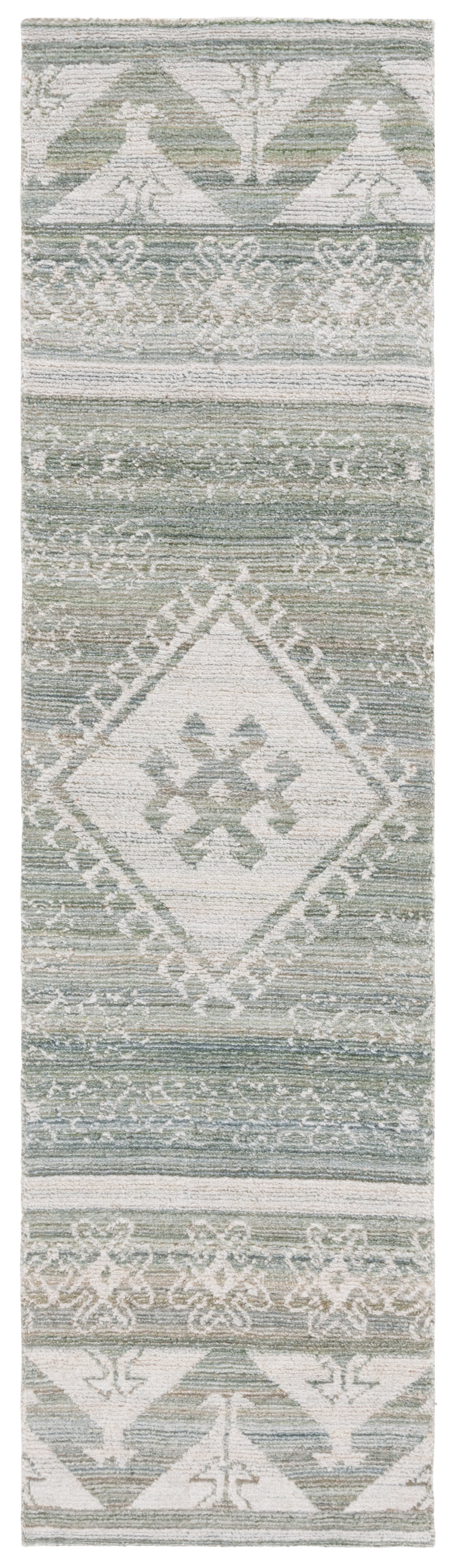 SAFAVIEH Marquee Alton Medallion Runner Rug, Green/Sage, 2'3" x 8'