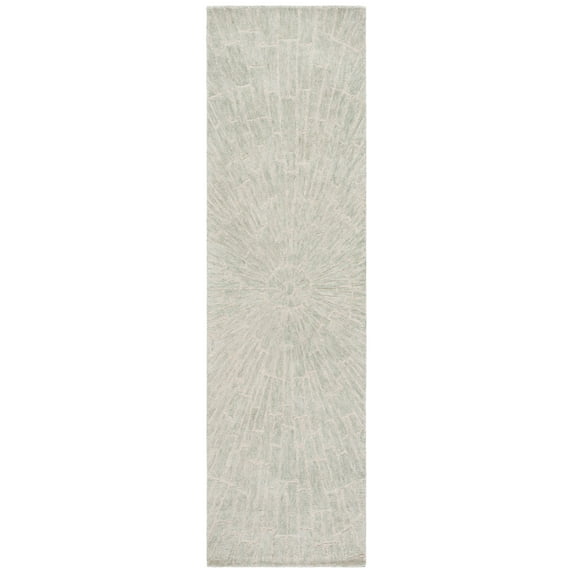 SAFAVIEH Marquee Cillian Abstract Runner Rug, Light Green/Beige, 2'3" x 8'