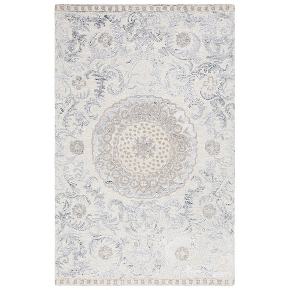 SAFAVIEH Marquee Clematis Medallion Area Rug, Beige/Grey, 3' x 5'