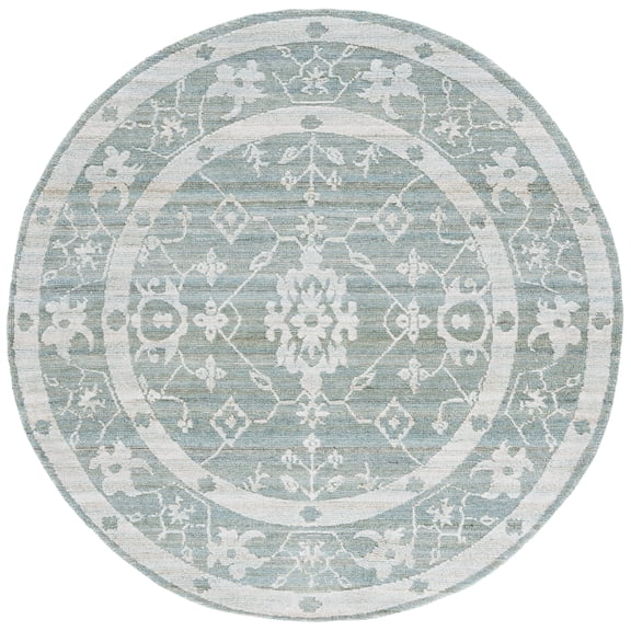 SAFAVIEH Marquee Clodagh Medallion Area Rug, Turquoise/Grey, 6' x 6' Round