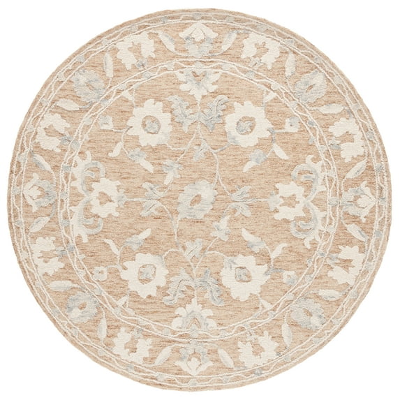 SAFAVIEH Marquee Deforrest Medallion Area Rug, Rust/Blue, 6' x 6' Round