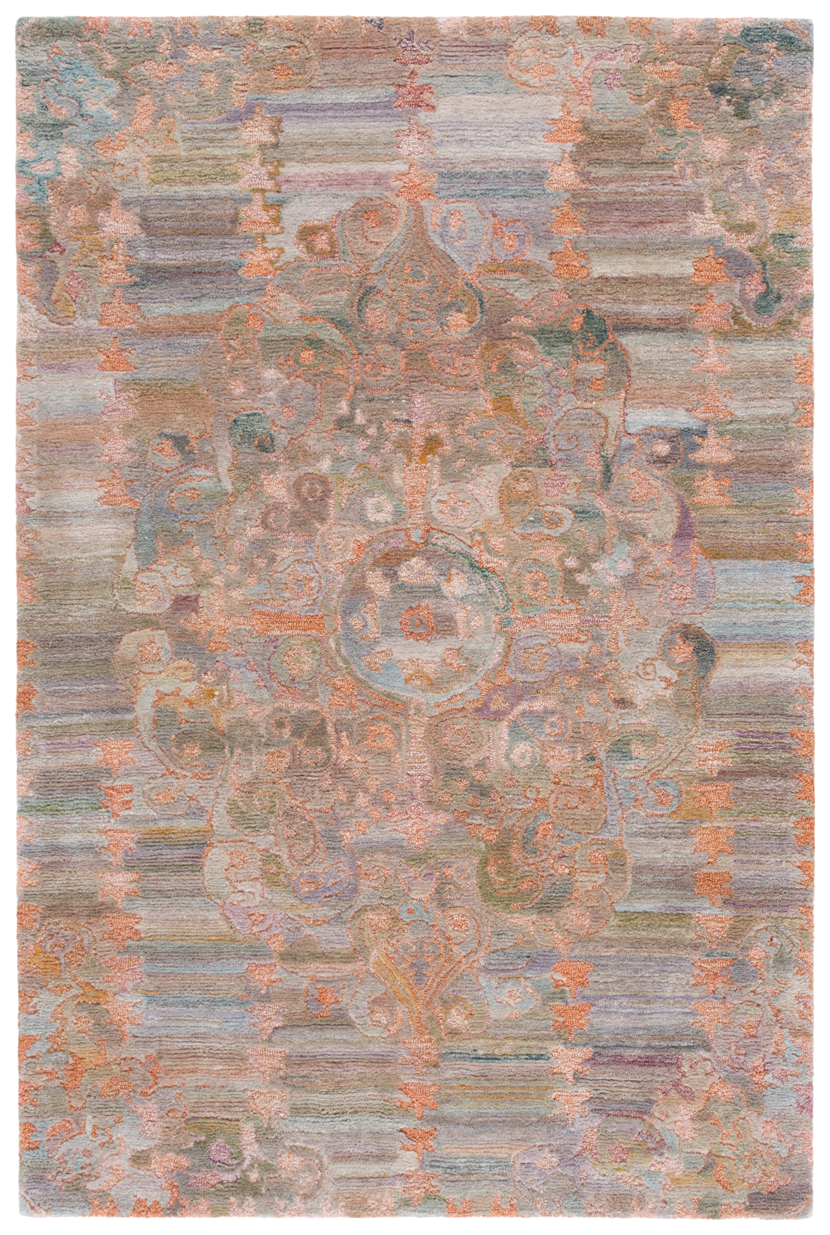SAFAVIEH Marquee Deziree Medallion Area Rug, Rust/Green, 9' x 12'