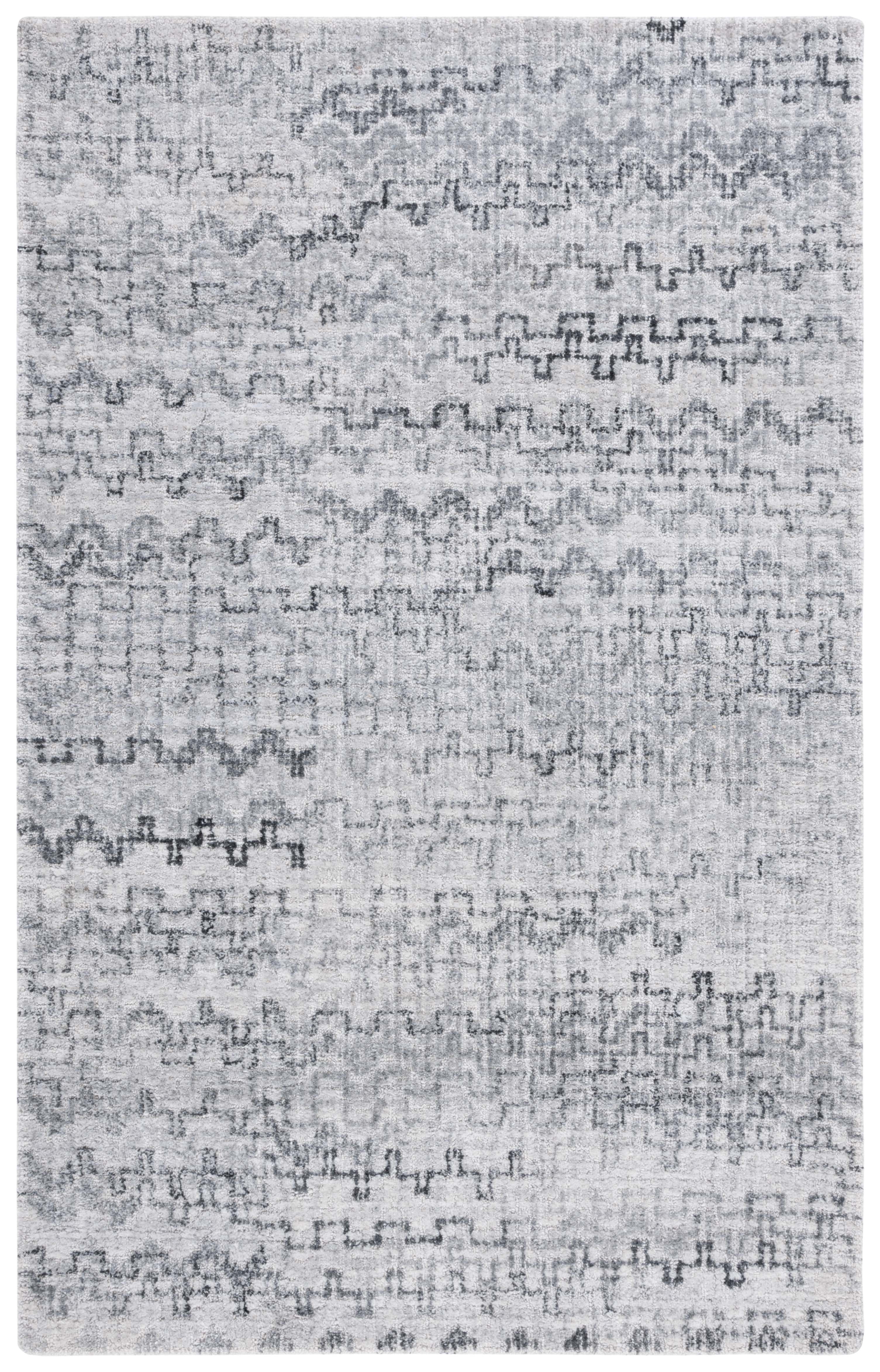 SAFAVIEH Marquee Endika Geometric Polyester Area Rug, Grey/Ivory, 4' x 6'