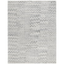 SAFAVIEH Marquee Endika Geometric Polyester Area Rug, Grey/Ivory, 8' x 10'