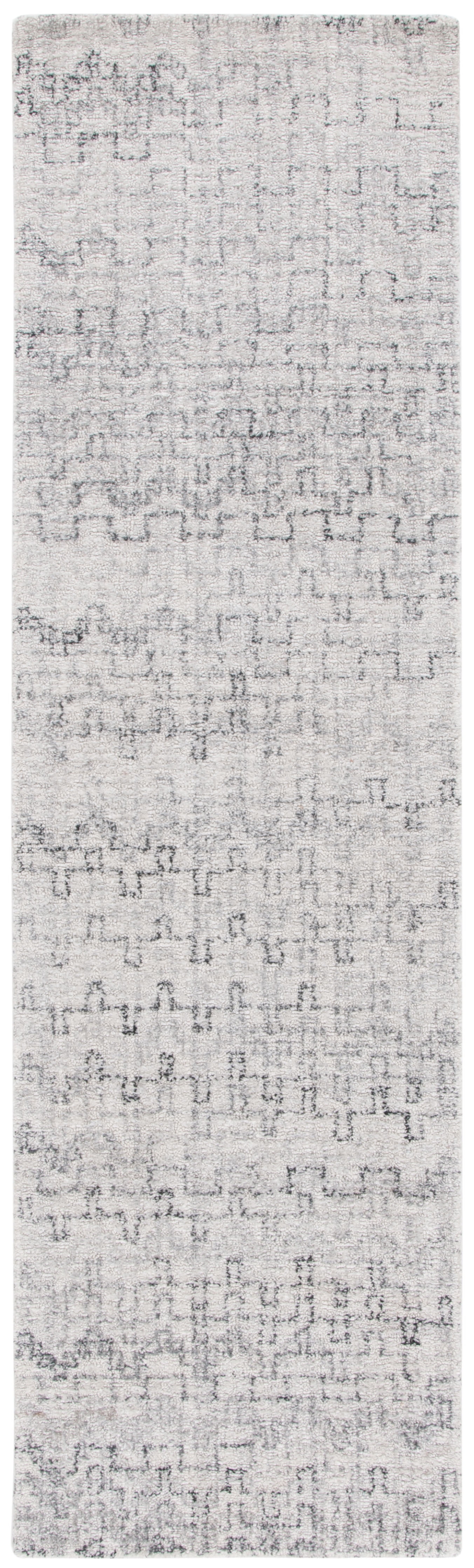 SAFAVIEH Marquee Endika Geometric Polyester Runner Rug, Grey/Ivory, 2'3" x 8'