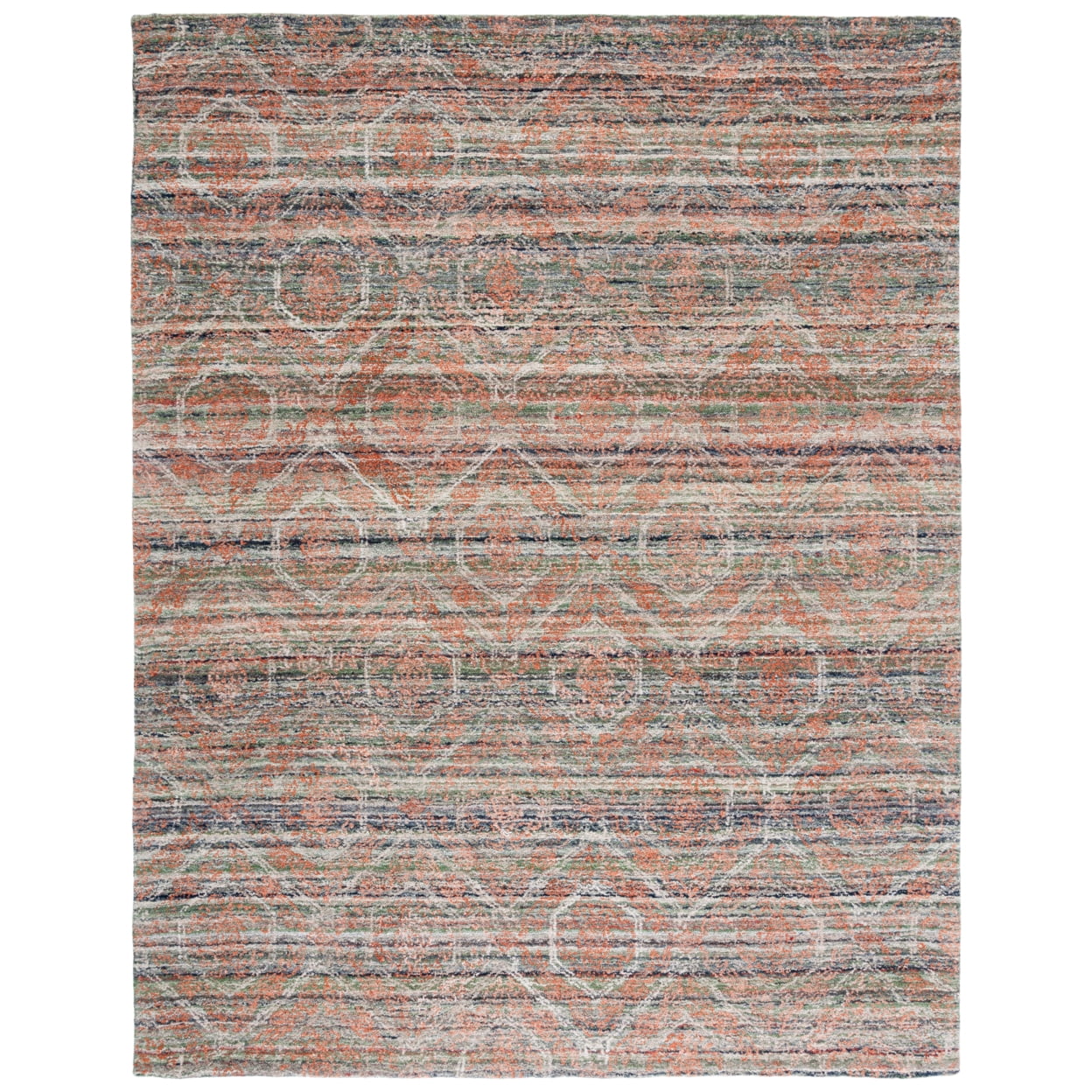 SAFAVIEH Marquee Esmond Geometric Area Rug, Grey/Rust, 4' x 6'