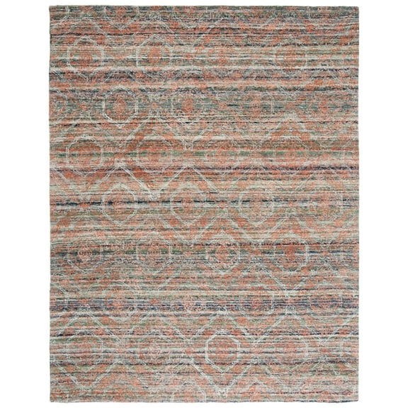 SAFAVIEH Marquee Esmond Geometric Area Rug, Grey/Rust, 4' x 6'
