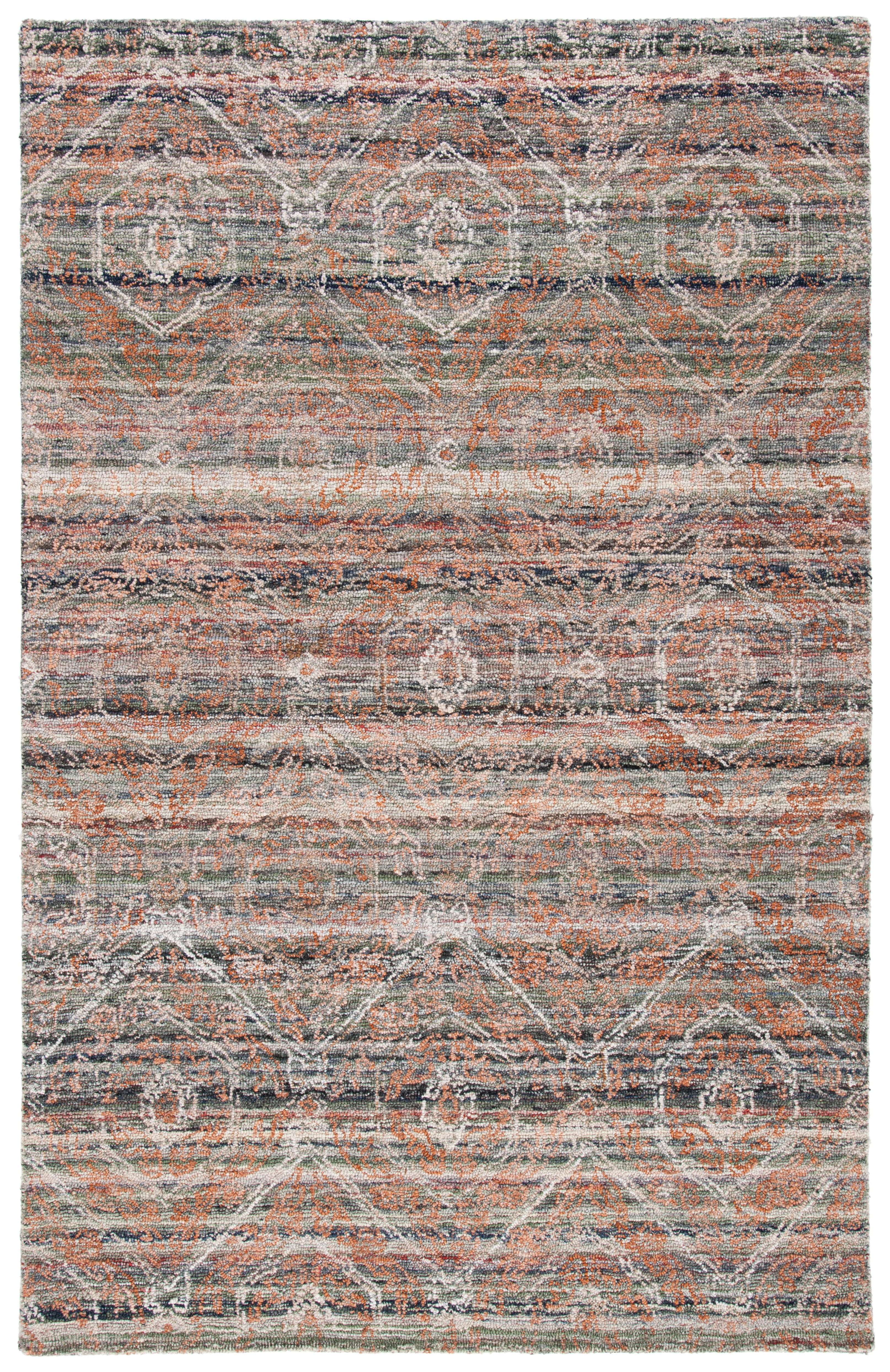 SAFAVIEH Marquee Esmond Geometric Area Rug, Grey/Rust, 5' x 8'