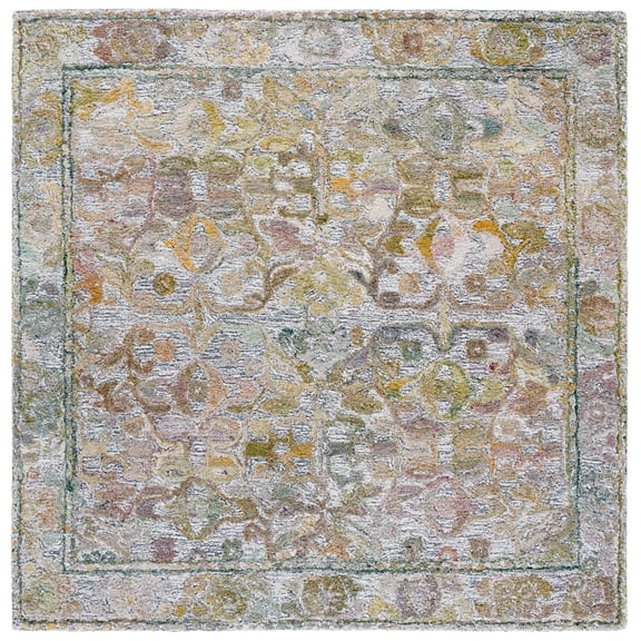 SAFAVIEH Marquee Evette Medallion Area Rug, Green/Brown, 6' x 6' Square