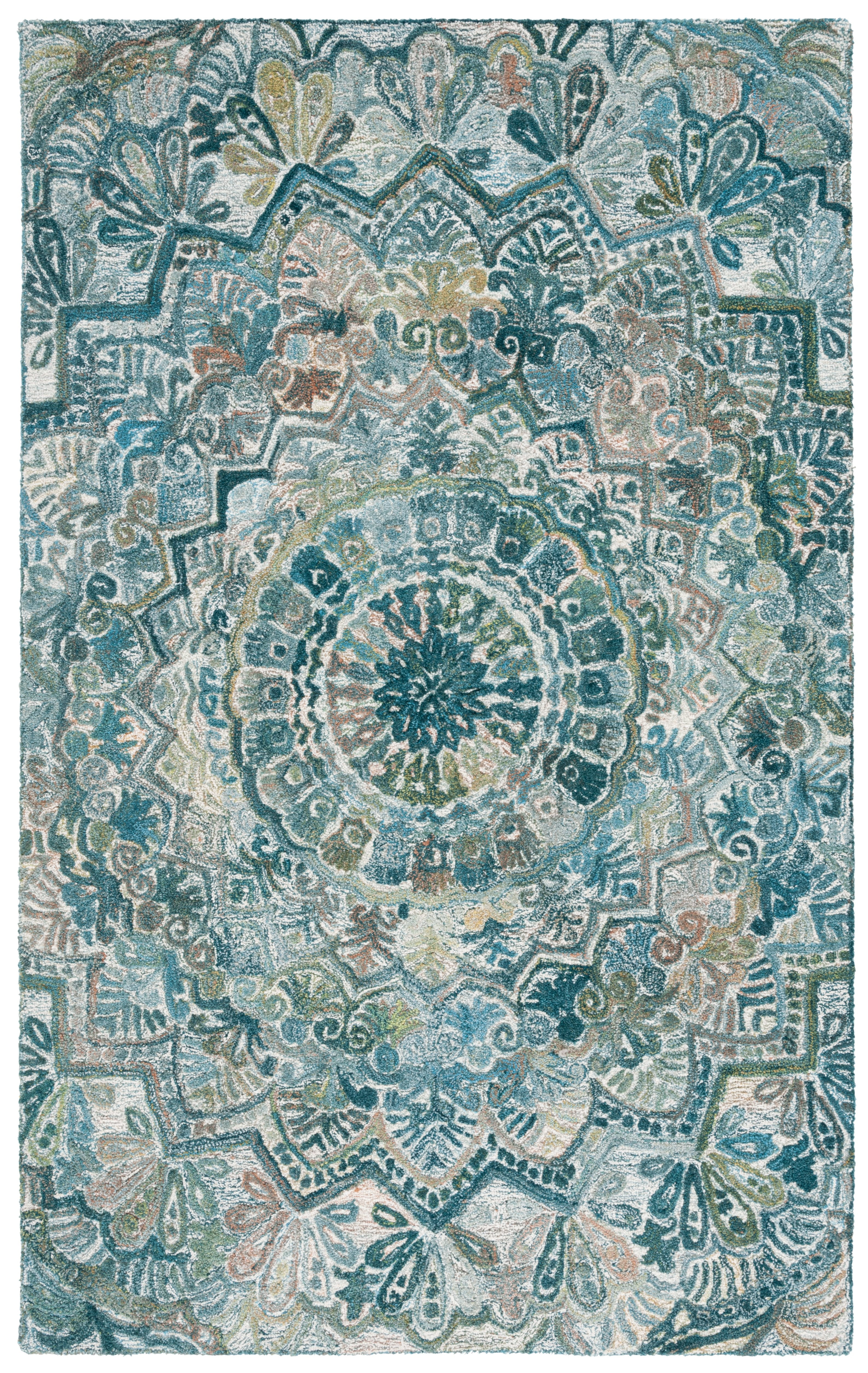 SAFAVIEH Marquee Georgiana Floral Area Rug, Aqua/Green, 8' x 10'