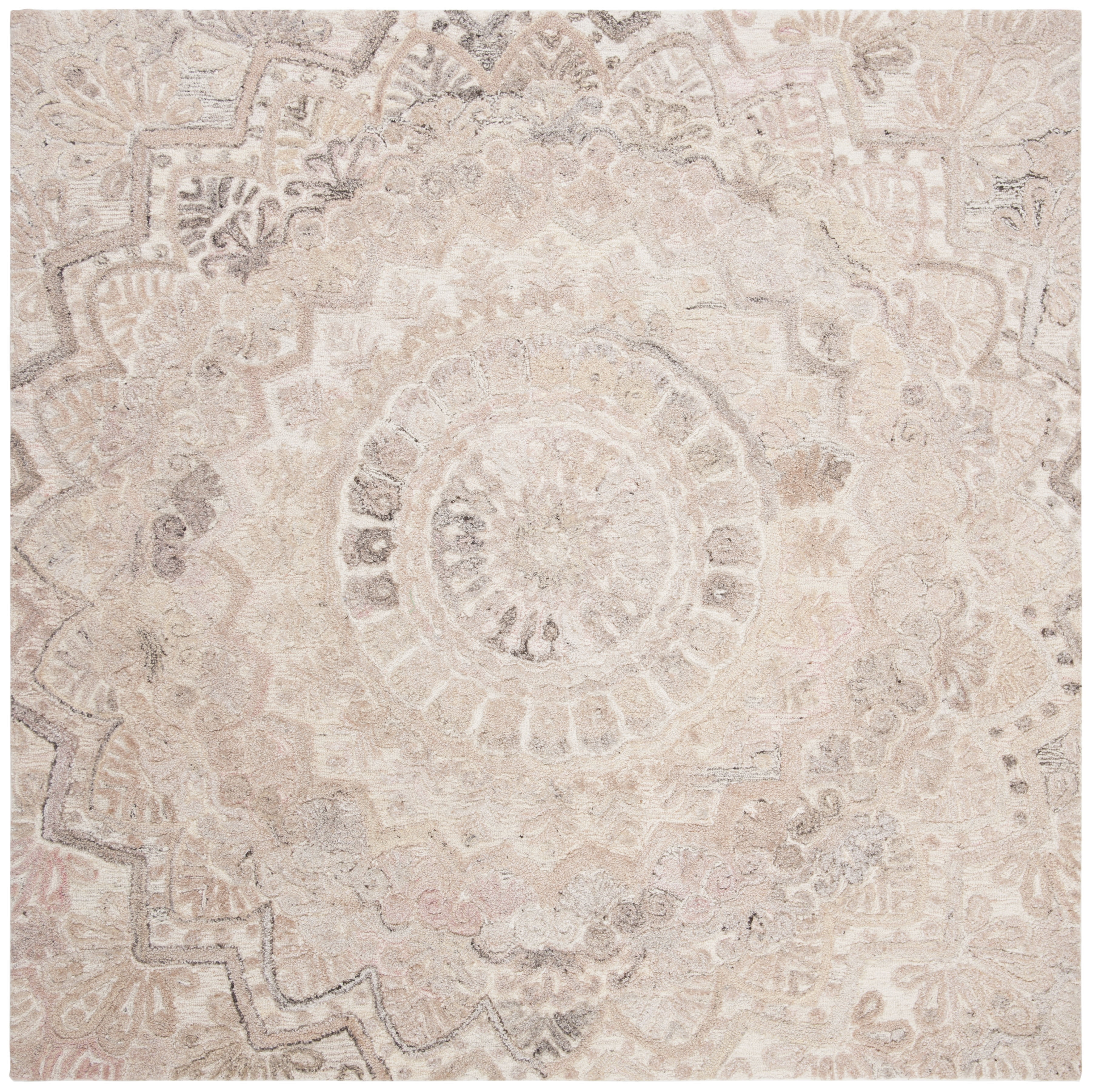 SAFAVIEH Marquee Georgiana Floral Area Rug, Beige/Ivory, 10' x 10' Square