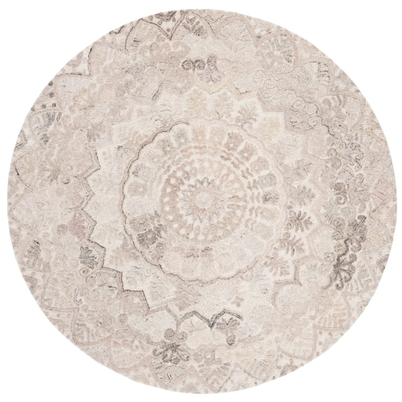 SAFAVIEH Marquee Georgiana Floral Area Rug, Beige/Ivory, 3' x 3' Round