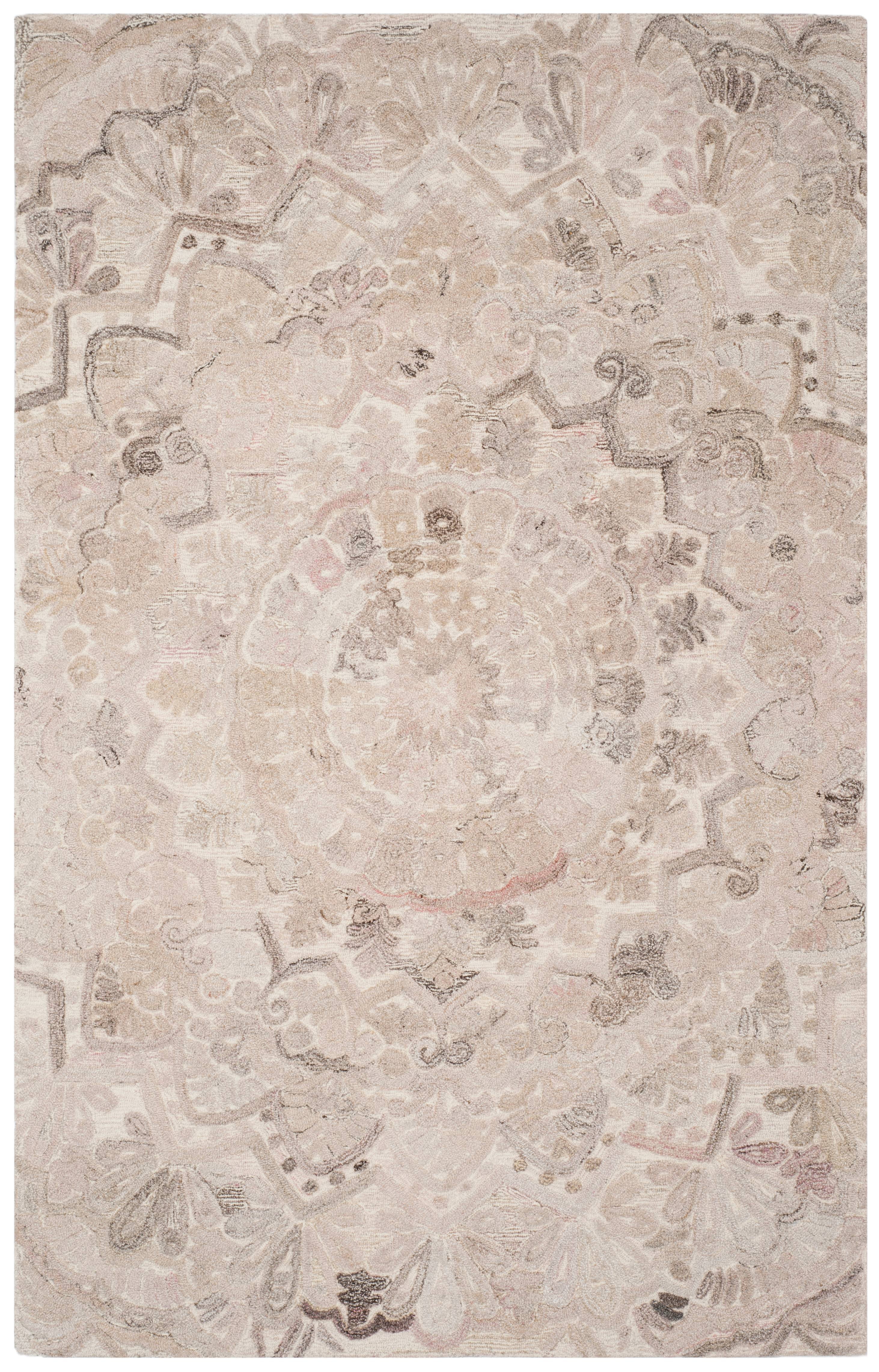 Ivory Rectangular Hand-Tufted Wool Area Rug