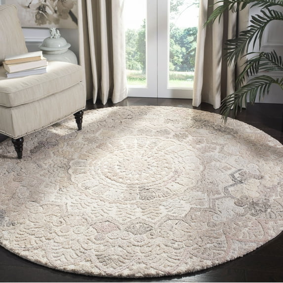 SAFAVIEH Marquee Georgiana Floral Area Rug, Beige/Ivory, 6' x 6' Round