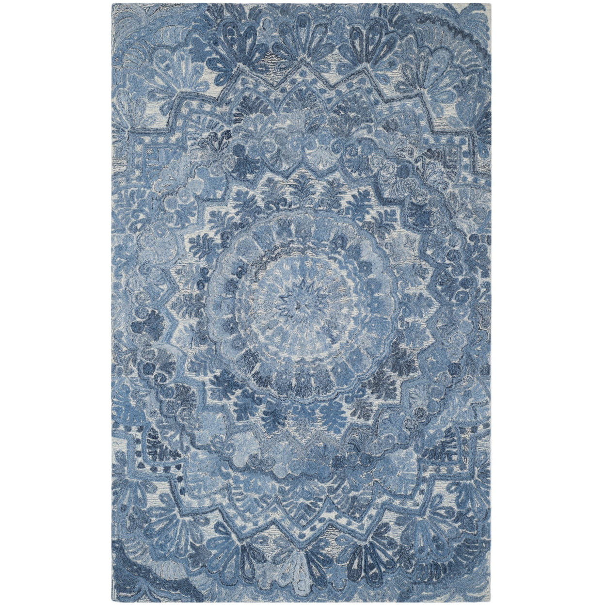 SAFAVIEH Marquee Georgiana Floral Area Rug, Blue/Ivory, 5' x 8 ...
