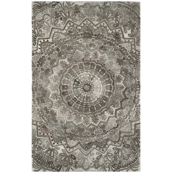SAFAVIEH Marquee Georgiana Floral Area Rug, Grey/Ivory, 3' x 5'
