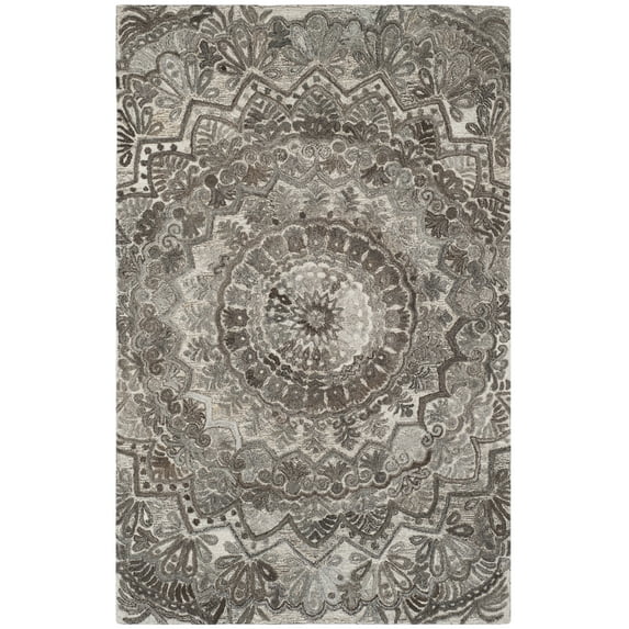 SAFAVIEH Marquee Georgiana Floral Area Rug, Grey/Ivory, 4' x 6'