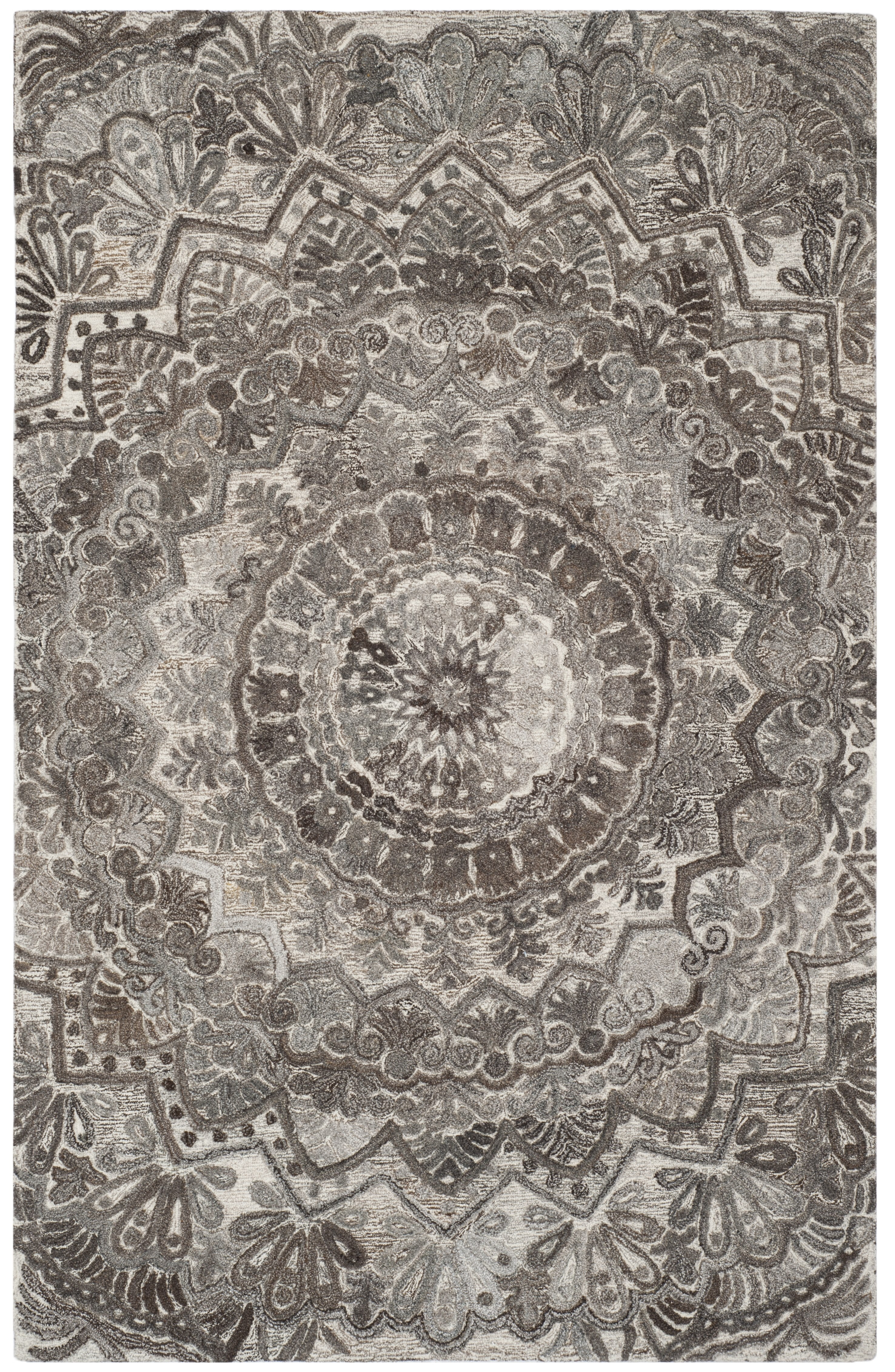 SAFAVIEH Marquee Georgiana Floral Area Rug, Grey/Ivory, 6' x 9'