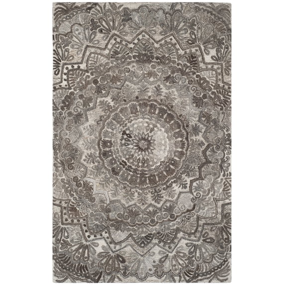 SAFAVIEH Marquee Georgiana Floral Area Rug, Grey/Ivory, 6' x 9'