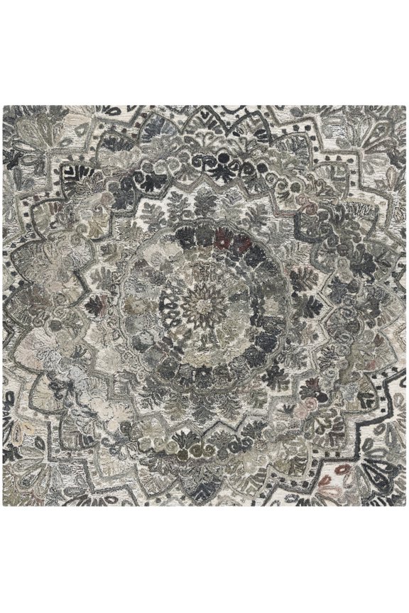 Marquee Georgiana Floral Area Rug, Grey/Multi, 12' x 12' Square