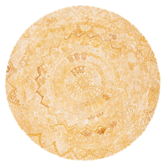 SAFAVIEH Marquee Georgiana Floral Area Rug, Yellow/Ivory, 6' x 6' Round