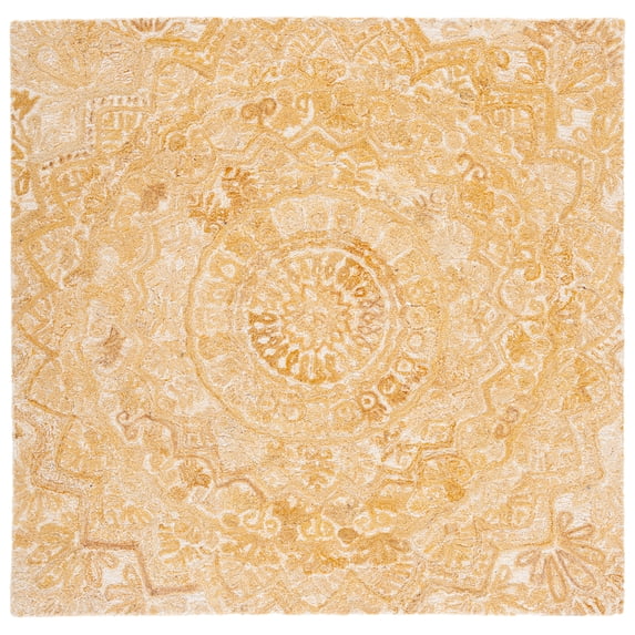 SAFAVIEH Marquee Georgiana Floral Area Rug, Yellow/Ivory, 6' x 6' Square
