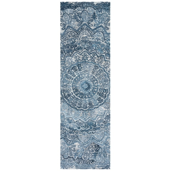 SAFAVIEH Marquee Georgiana Floral Runner Rug, Blue/Grey, 2'3" x 6'