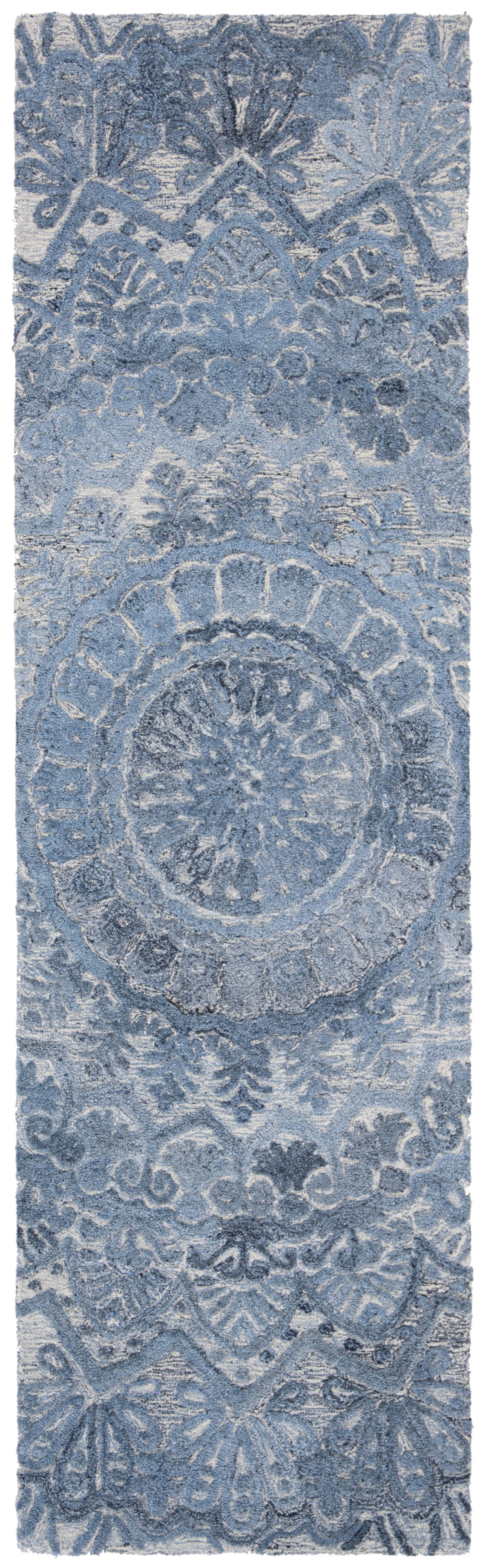 SAFAVIEH Marquee Georgiana Floral Runner Rug, Blue/Ivory, 2'3" x 12'