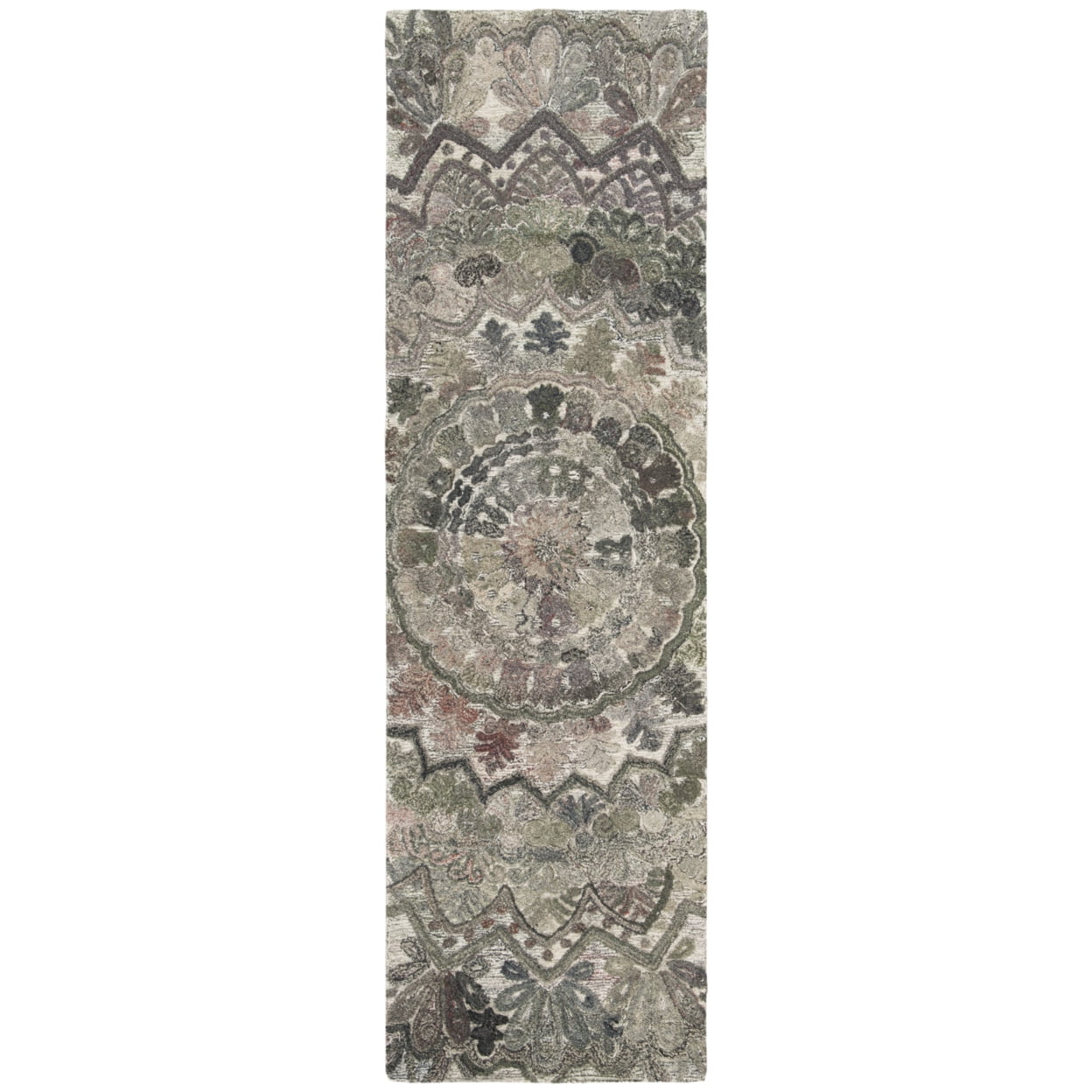 SAFAVIEH Marquee Georgiana Floral Runner Rug, Grey/Multi, 2'3" x 8'