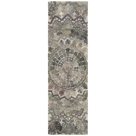 SAFAVIEH Marquee Georgiana Floral Runner Rug, Grey/Multi, 2' x 10'