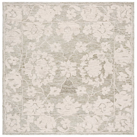 SAFAVIEH Marquee Ivory Floral Area Rug, Grey/Light Brown, 6' x 6' Square