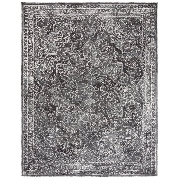 SAFAVIEH Marquee Jone Medallion Area Rug, Black/Ivory, 6' x 9'