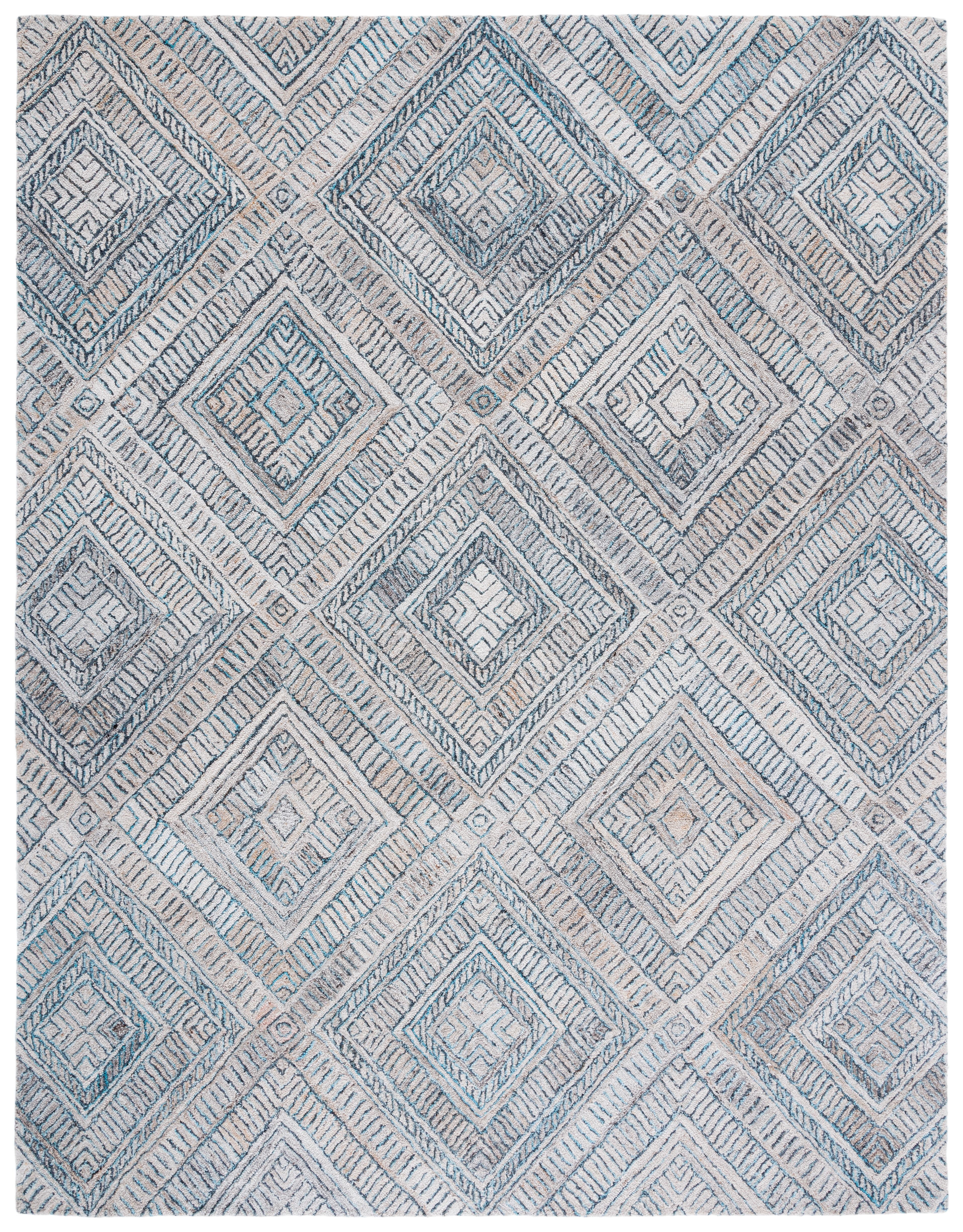 SAFAVIEH Marquee Kirsten Geometric Area Rug, Turquoise/Beige, 8' x 10'