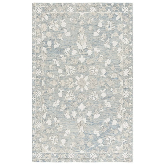 SAFAVIEH Marquee Lucille Floral Area Rug, Blue/Grey, 4' x 6'