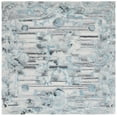 thumbnail image 1 of SAFAVIEH Marquee Madilyn Abstract Polyester Area Rug, Grey/Teal, 6' x 6' Square, 1 of 8