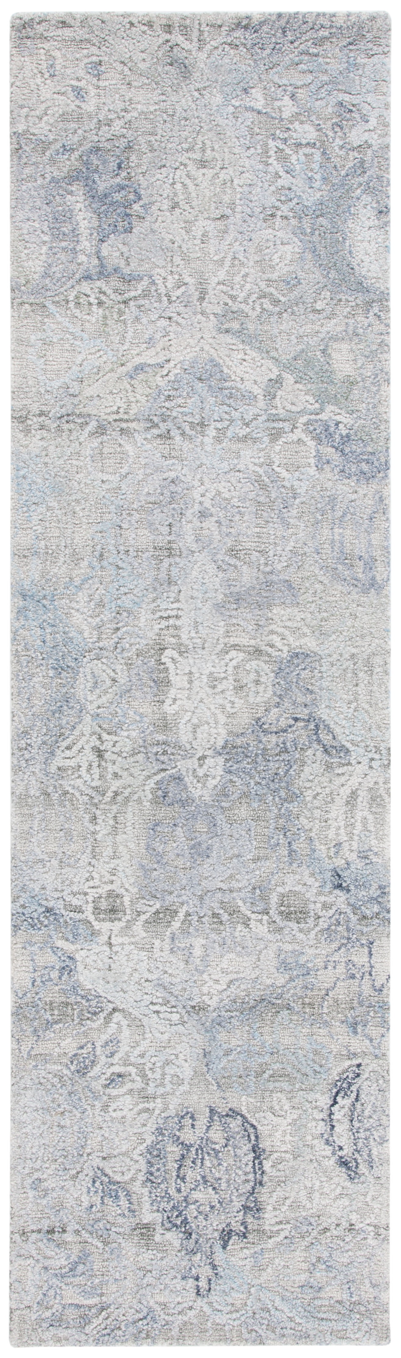 SAFAVIEH Marquee Maria Medallion Polyester Runner Rug, Ivory/Grey, 2'3" x 8'