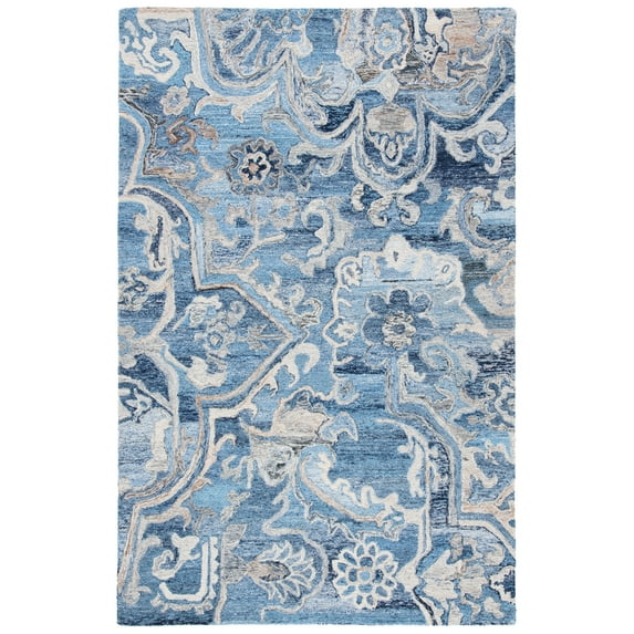 SAFAVIEH Marquee Marsan Geometric Area Rug, Blue/Grey, 5' x 8'
