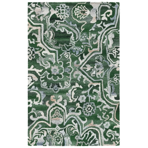 SAFAVIEH Marquee Marsan Geometric Area Rug, Green/Beige, 4' x 6'