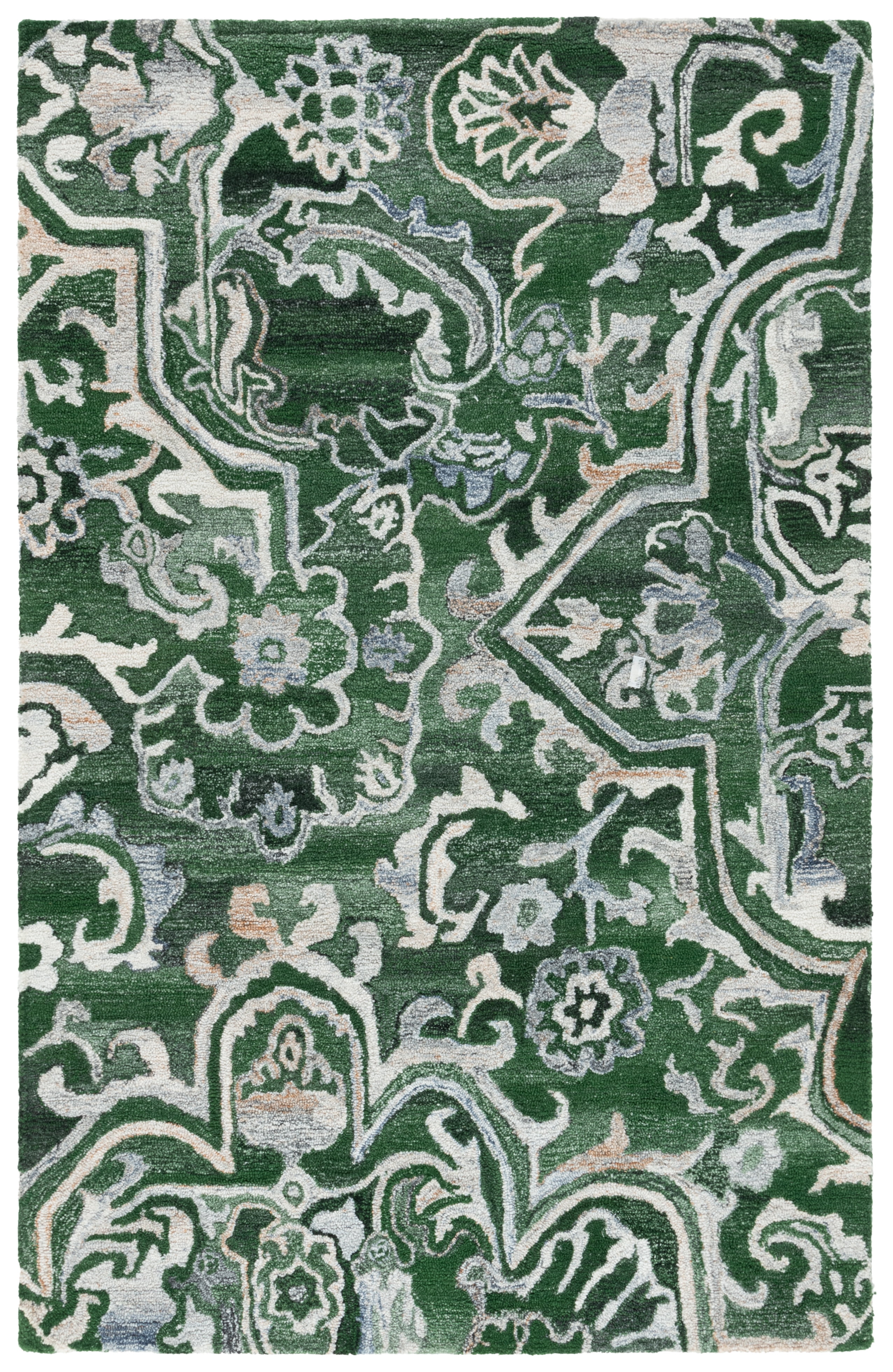 SAFAVIEH Marquee Marsan Geometric Area Rug, Green/Beige, 5' x 8'