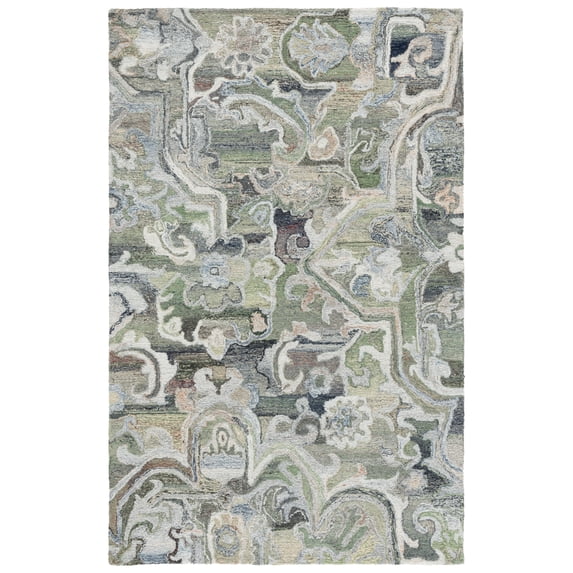 SAFAVIEH Marquee Marsan Geometric Area Rug, Light Green/Beige, 8' x 10'