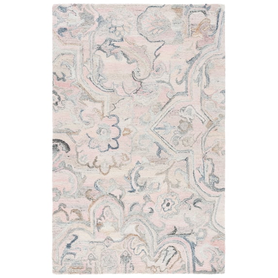 SAFAVIEH Marquee Marsan Geometric Area Rug, Pink/Beige, 3' x 5'