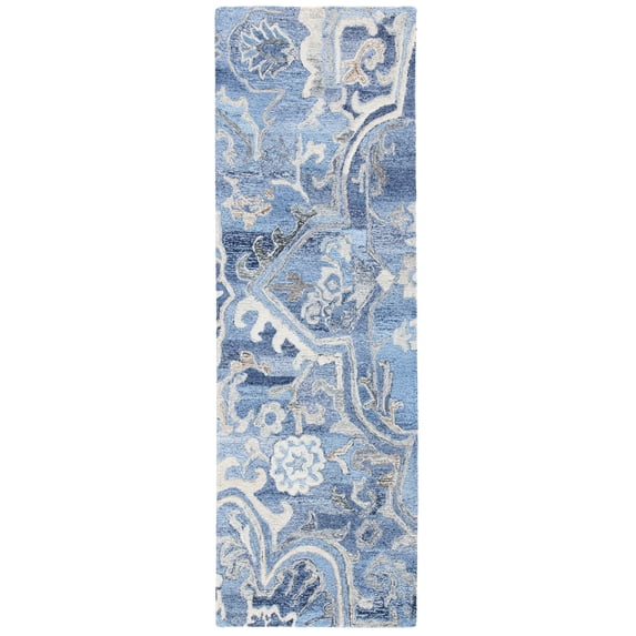 SAFAVIEH Marquee Marsan Geometric Runner Rug, Blue/Grey, 2'6" x 8'