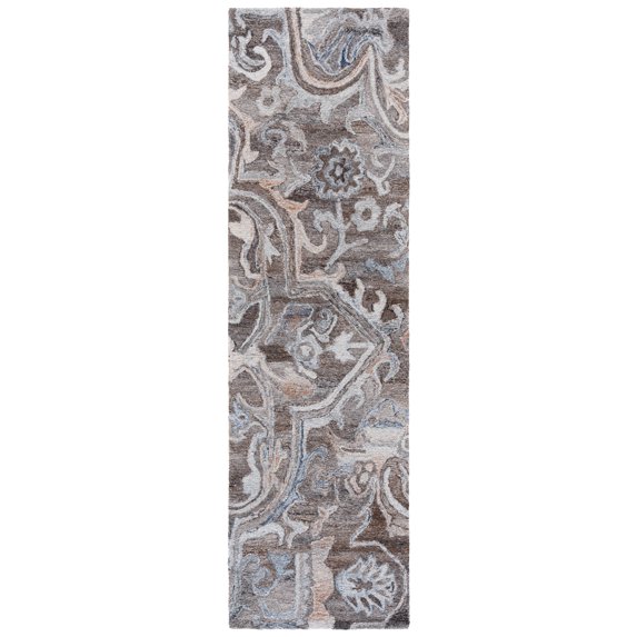 SAFAVIEH Marquee Marsan Geometric Runner Rug, Brown/Grey, 2'3" x 8'