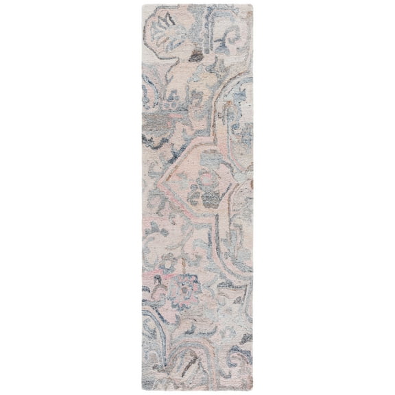 SAFAVIEH Marquee Marsan Geometric Runner Rug, Pink/Beige, 2'3" x 8'